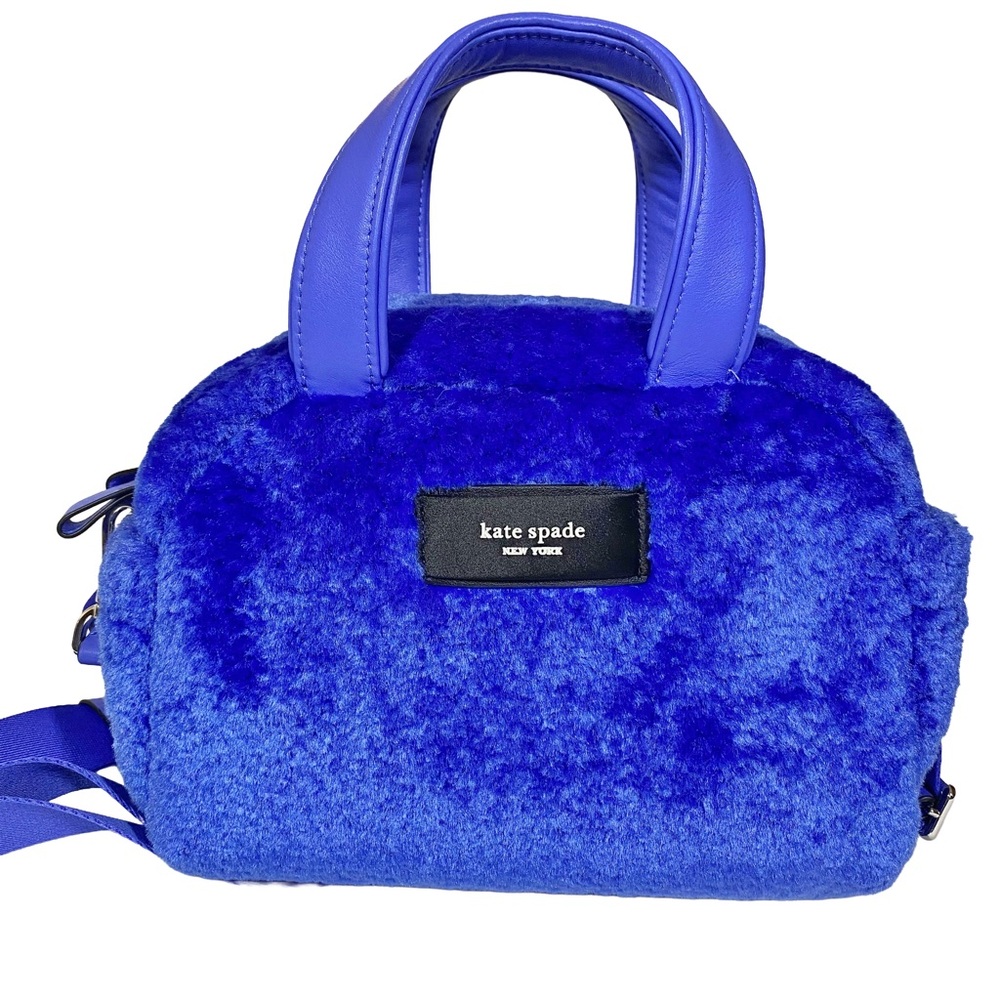Kate Spade Apres Chic Faux Shearling Satchel in Electric Blue